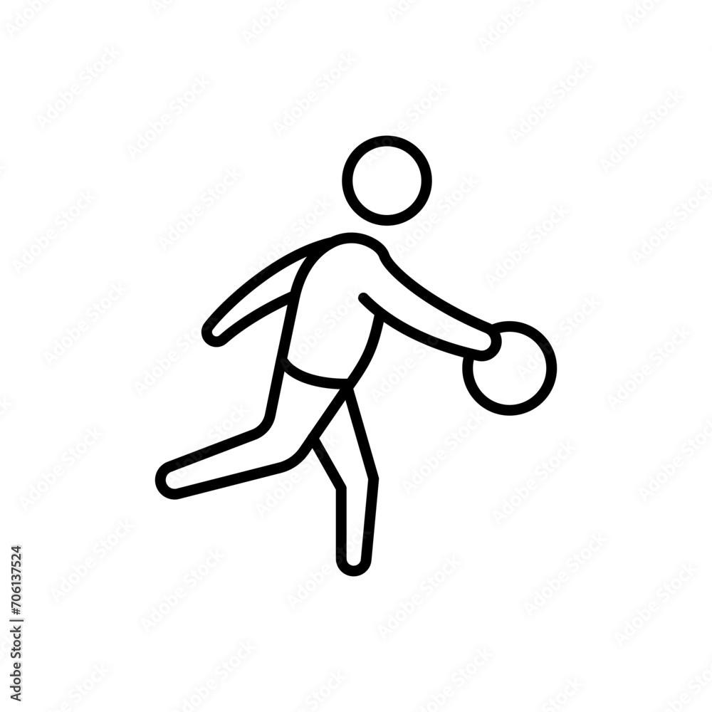 Bowling player outline icons, minimalist vector illustration ,simple transparent graphic element .Isolated on white background Bowling player outline icons, minimalist vector illustration ,simple transparent graphic element .Isolated on white background