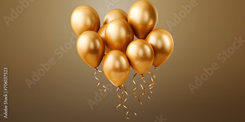 Wallpaper Mural Golden balloons, celebration, birthday party balloons，AI Torontodigital.ca