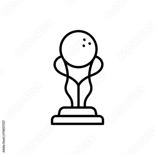 Bowling trophy outline icons, minimalist vector illustration ,simple transparent graphic element .Isolated on white background