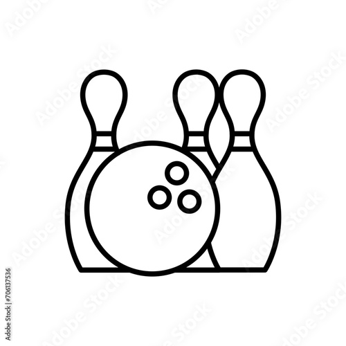 Bowling outline icons, minimalist vector illustration ,simple transparent graphic element .Isolated on white background