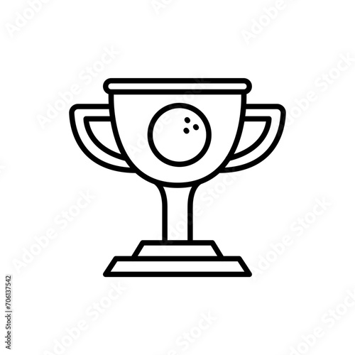 Bowling cup outline icons, minimalist vector illustration ,simple transparent graphic element .Isolated on white background