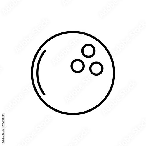 Bowling ball outline icons, minimalist vector illustration ,simple transparent graphic element .Isolated on white background