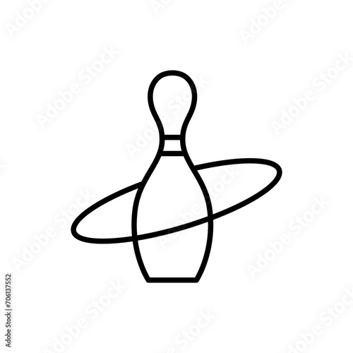 Bowling pin outline icons, minimalist vector illustration ,simple transparent graphic element .Isolated on white background