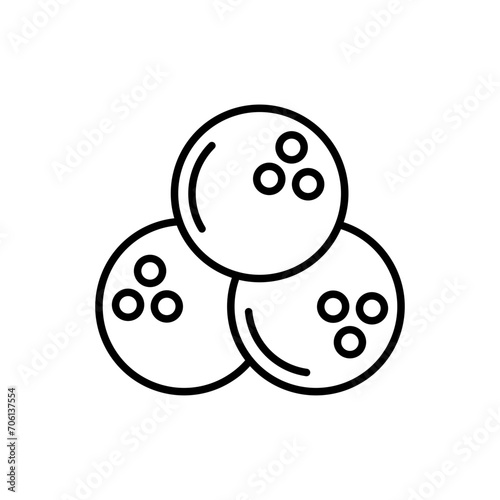 Bowling ball outline icons, minimalist vector illustration ,simple transparent graphic element .Isolated on white background