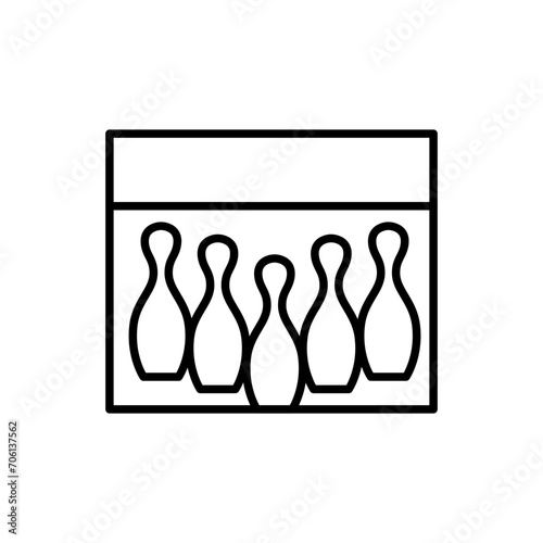 Pin bowling outline icons, minimalist vector illustration ,simple transparent graphic element .Isolated on white background