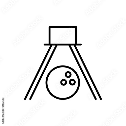 Bowling outline icons, minimalist vector illustration ,simple transparent graphic element .Isolated on white background