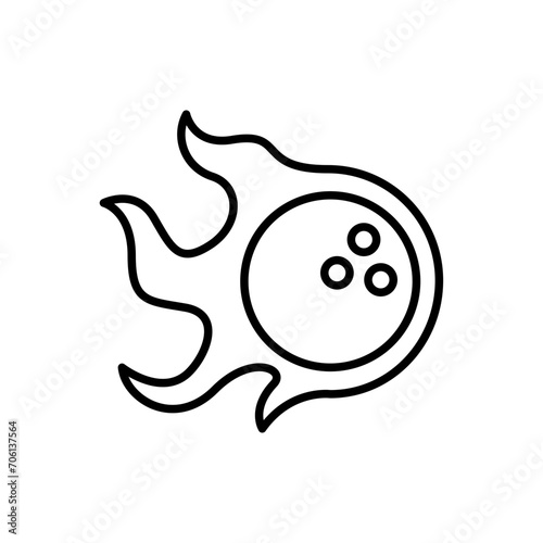 Fire bowling outline icons, minimalist vector illustration ,simple transparent graphic element .Isolated on white background