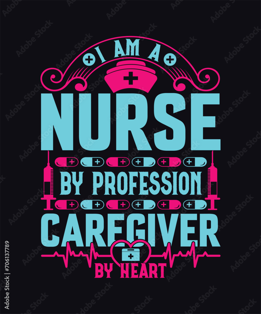 Fototapeta premium Nurse Day T-shirt Design