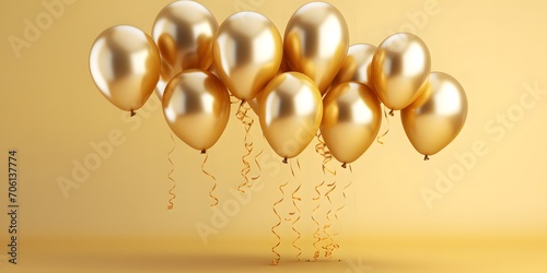 Wallpaper Mural Golden balloons, celebration, birthday party balloons，AI Torontodigital.ca