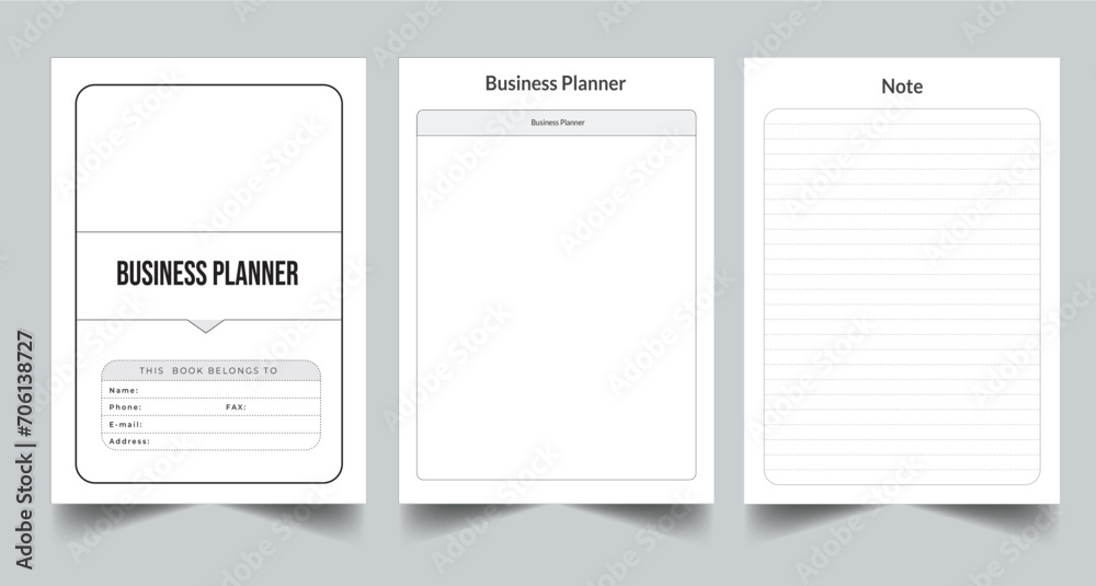 Editable Business Planner Kdp Interior printable template Design.