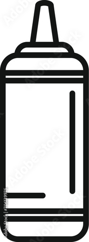 Cream food bottle icon outline vector. Dark craft pack. Take away food
