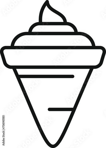 Ice cream cone icon outline vector. Street fast food. Summer frozen lunch