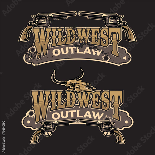 Cowboy bar label vintage vector