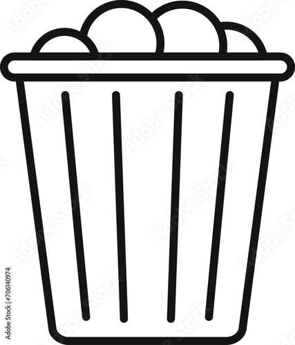 Popcorn bucket icon outline vector. Cinema snack food. Bake bread
