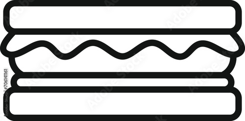 Home made sandwich icon outline vector. Fast food. Take away lunch