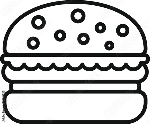 Cheeseburger fast food icon outline vector. Street food. Patty lunch