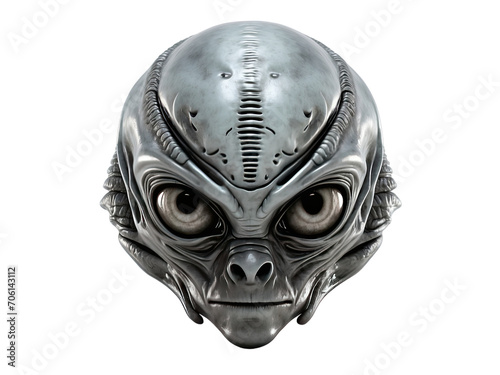 Alien Head Isolated On A Transparent Backgroun