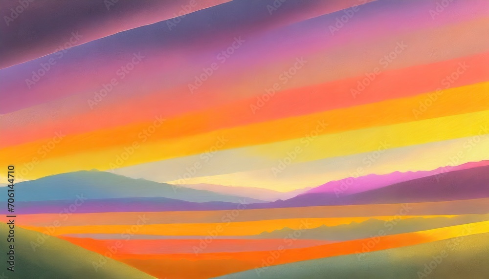 Sunset over the mountains wallpaper.