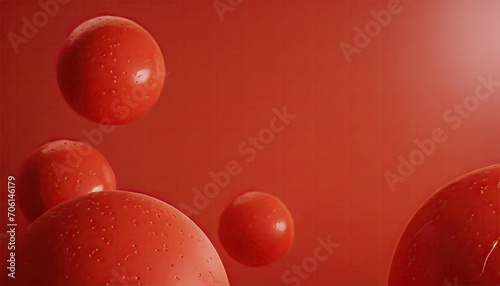The red spheres circle an abstract background. photo