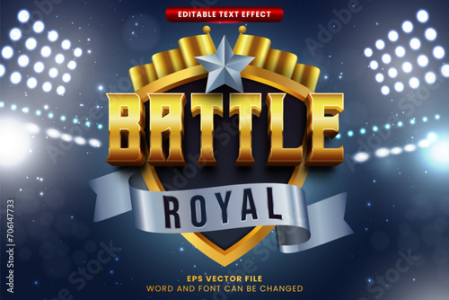 Battle royal game 3d editable vector text effect