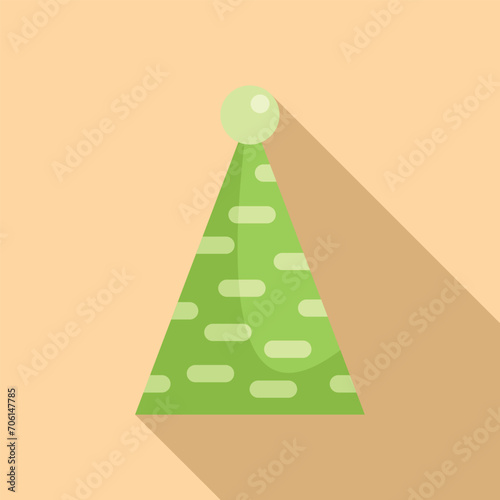 Party hat cap icon flat vector. Happy new year. Child celebration