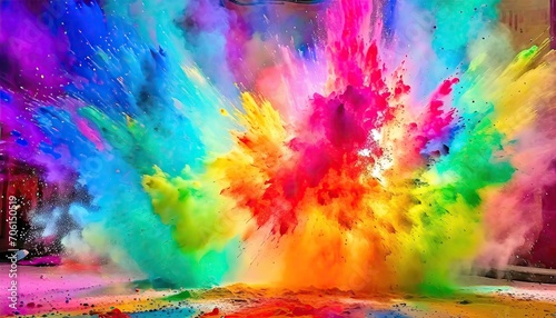 Abstract colorful background with explode splashes.