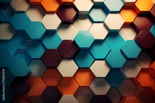 Hexagon-filled composition with a soft focus, evoking a sense of depth and dimension in this captivating geometric abstraction.