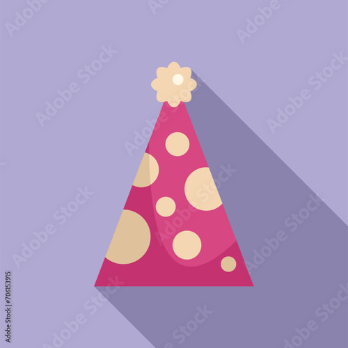 Circle hat cone icon flat vector. Celebration cone. Revel game