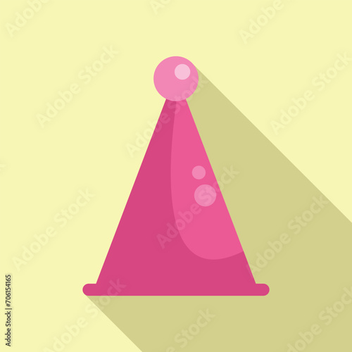 Funny party hat icon flat vector. Game decoration. Kid head covering