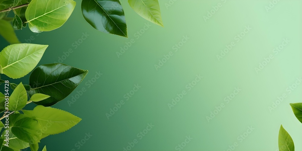 Green Nature Background with Fresh Leaves