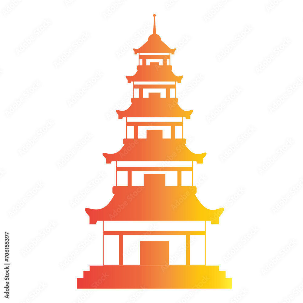 Chinese new year icon with line color Chinese new year icon with line color