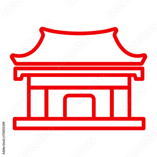 Chinese new year icon with line color