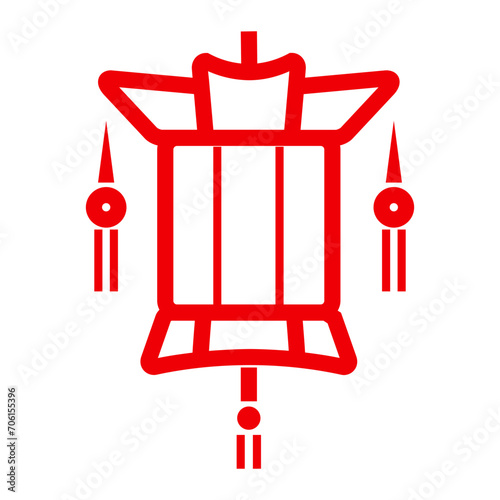 Chinese new year icon with line color