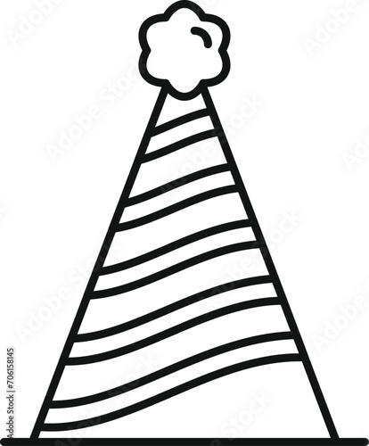 Revel carnival hat icon outline vector. Annum body hat. Activity cone star