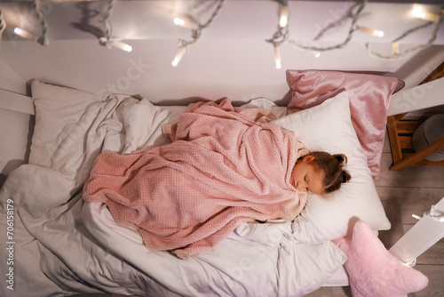 Cute little girl sleeping i...