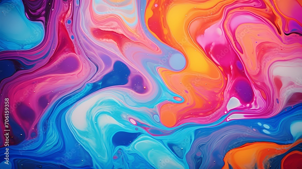 In high definition, witness the lively burst of colors as the camera focuses on detailed marble texture