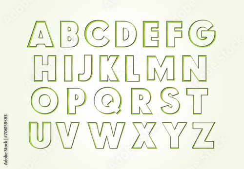 Outline alphabet letters font, Neon letters 