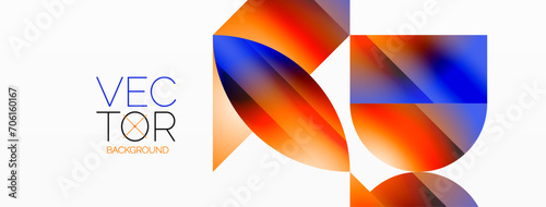 Serene gradient template. Circles and triangles mingle in minimalist perfection. Gentle fusion of forms and hues creates balanced yet captivating backdrop, embodying modern sophistication