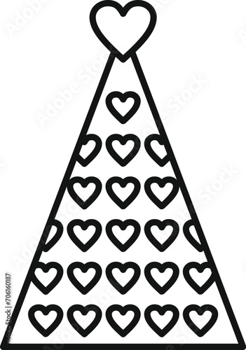 Decoration cone icon outline vector. Star fun hat. Funny celebration festive
