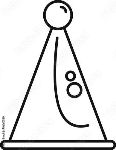 Funny party hat icon outline vector. Game decoration. Kid head covering