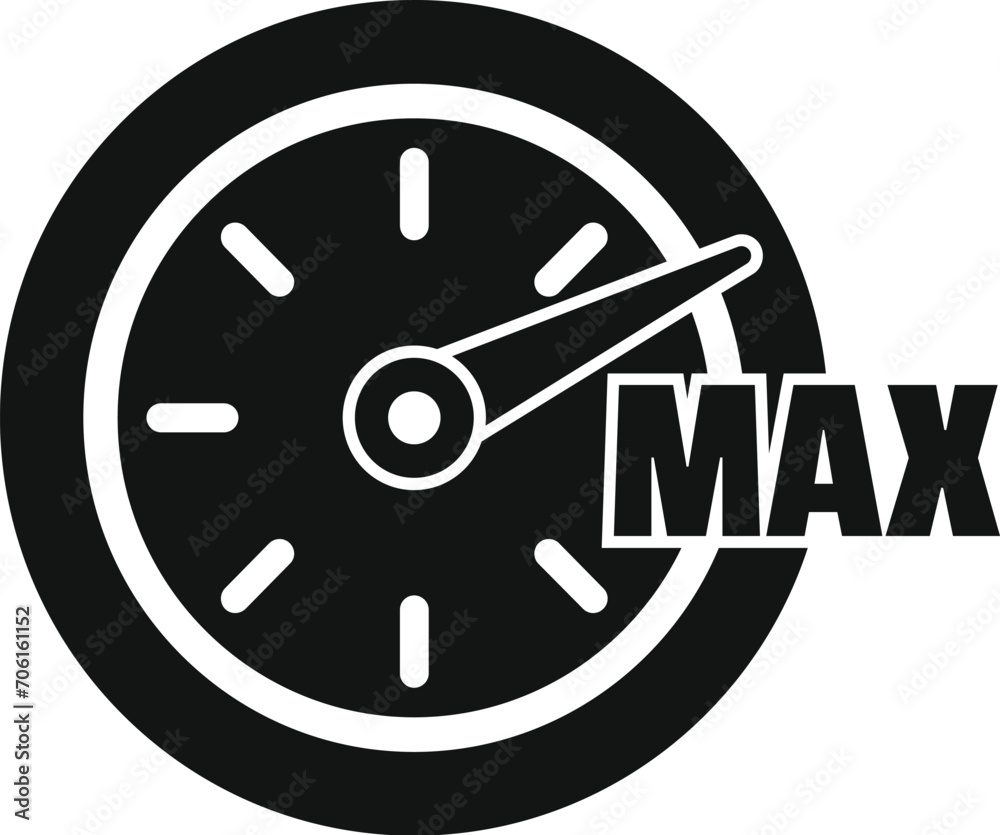 Max gauge velocity icon simple vector. Dark shoe meter. Scale run work Max gauge velocity icon simple vector. Dark shoe meter. Scale run work