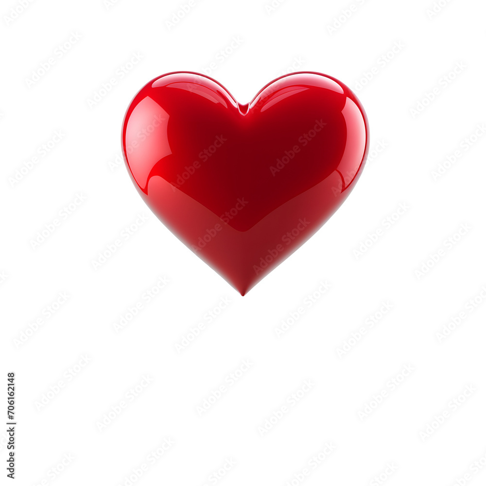 3d render a red heart on a white background 2