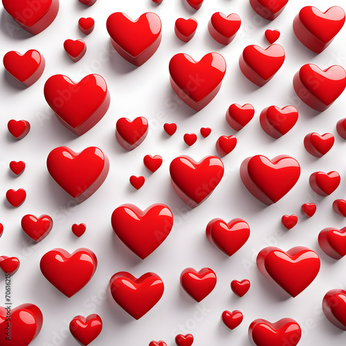 3d red heart shape on a white background