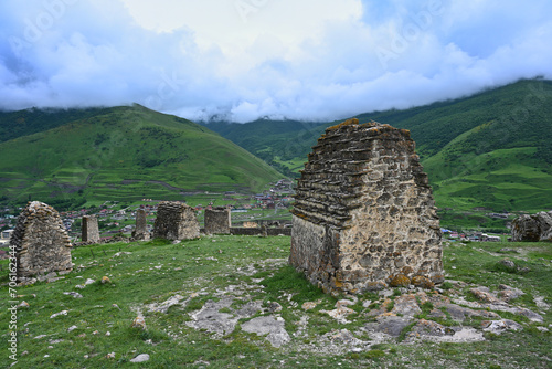 Stone burial ground in the Tsmiti mountain village photo