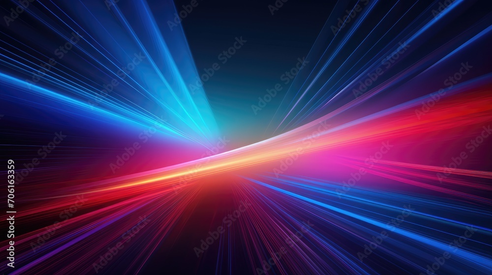 vibrant speed of light spectrum - abstract concept of movement and velocity in vivid neon colors for dynamic backgrounds - obrazy, fototapety, plakaty 