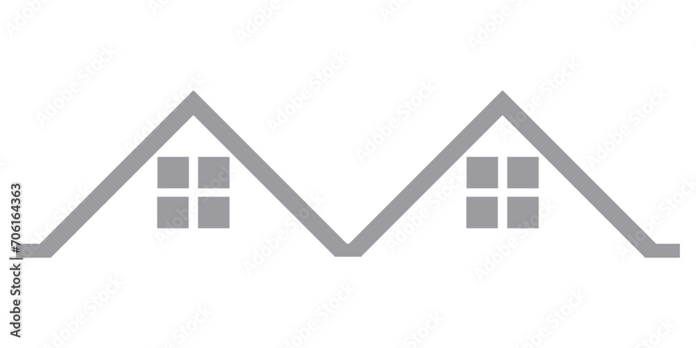 Silver Real Estate Icon Isolated on White Silver Real Estate Icon Isolated on White