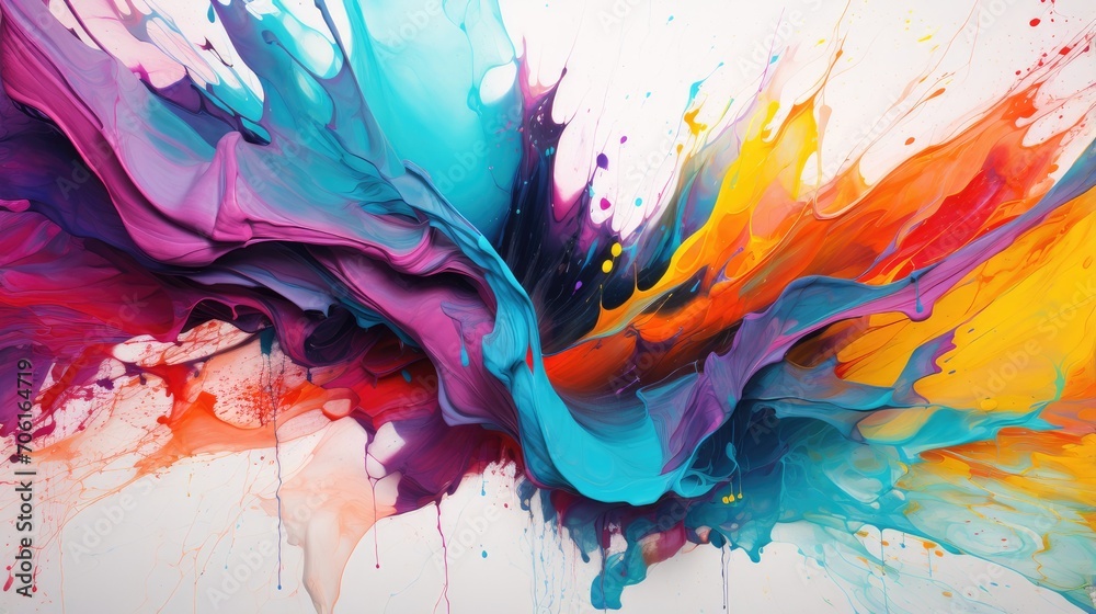 explosion of vibrant colors in abstract art - dynamic and vivid ...