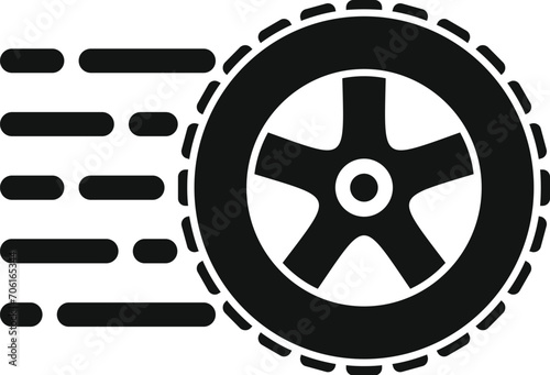 Fast sport tyre icon simple vector. Velocity race. Competition car speed
