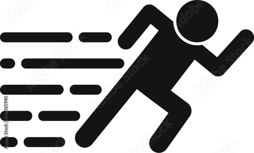 Fast man run icon simple vector. Velocity character. Race high strategy