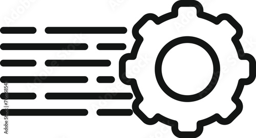 Gear velocity support icon outline vector. Speed scale run. Gauge pace